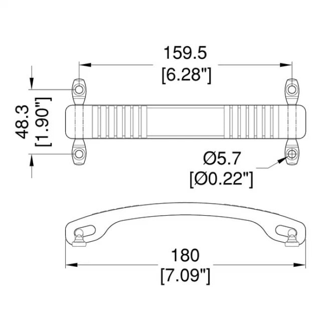 Penn Elcom 0394BK | Manija tipo Maleta de Goma Negra