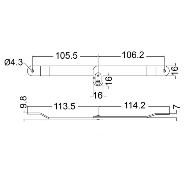 Penn Elcom 2109N-52 | Articulador Mediano Niquelado de 230mm con Agujeros de Montaje
