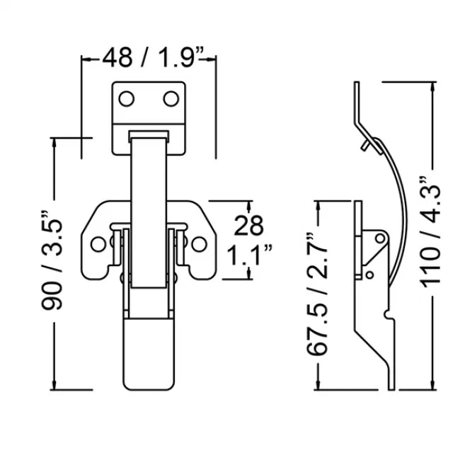 PENN ELCOM 60863 | Chapa Sobrepuesta Arqueada Gancho