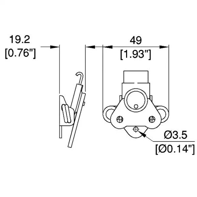 Penn Elcom 7365 | Cierre Mariposa Pequeño Sobrepuesto con Tuerca Plana
