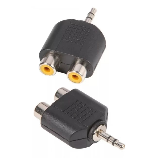 ADAM HALL 7550 | Adaptador en Y de 2 RCA hembra a Minijack 3,5 mm macho estéreo