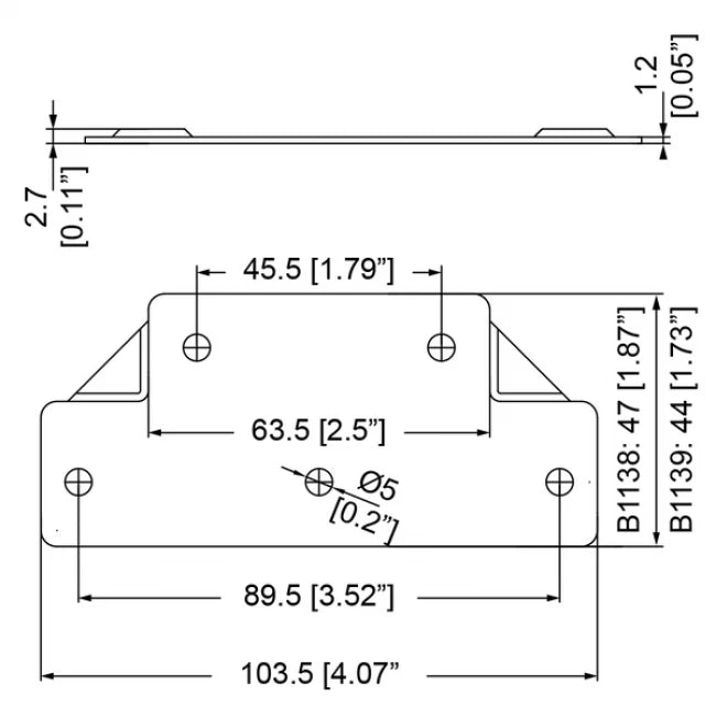 PENN ELCOM B1138 | Clamp Plano de 5 Hoyos 47mm