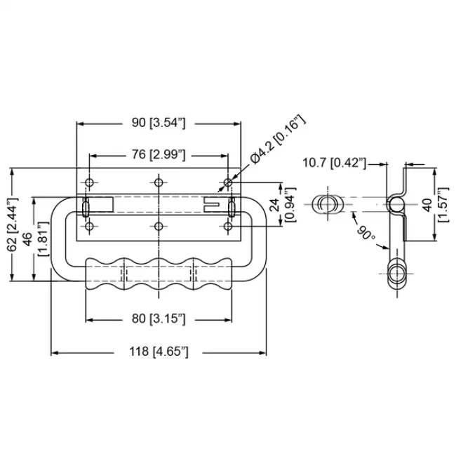 Penn Elcom H1079 | Manija sobrepuesta sin resorte de aluminio