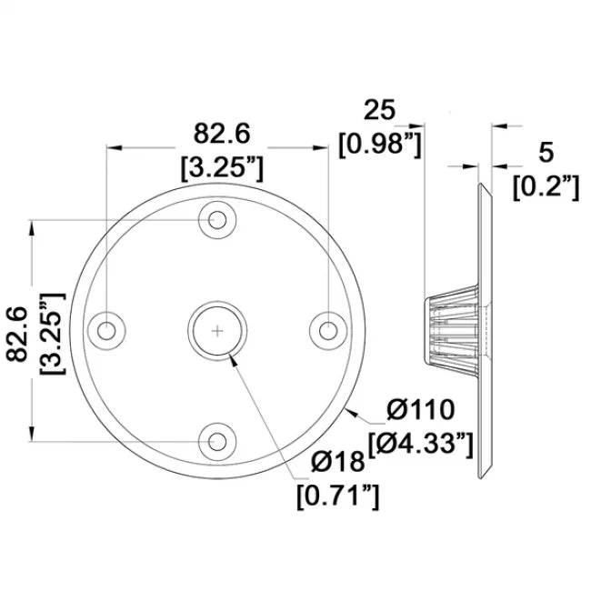 Penn Elcom M3555 | Soporte redondo para parlantes tipo sombrero de copa