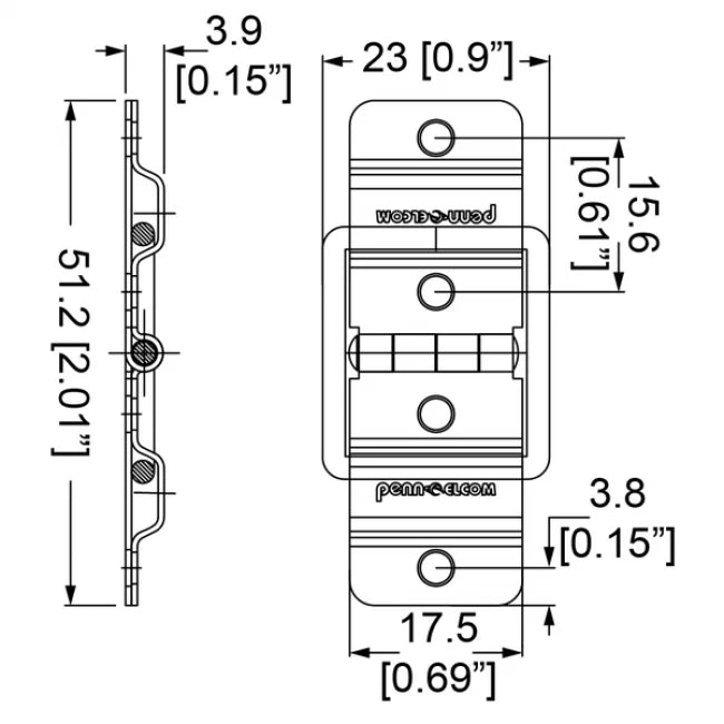 Penn Elcom P1945 | Bisagra Pequeña con Tope