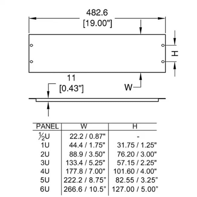 Penn Elcom R1268-05UK | Frente de Rack ciego de 1/2 U