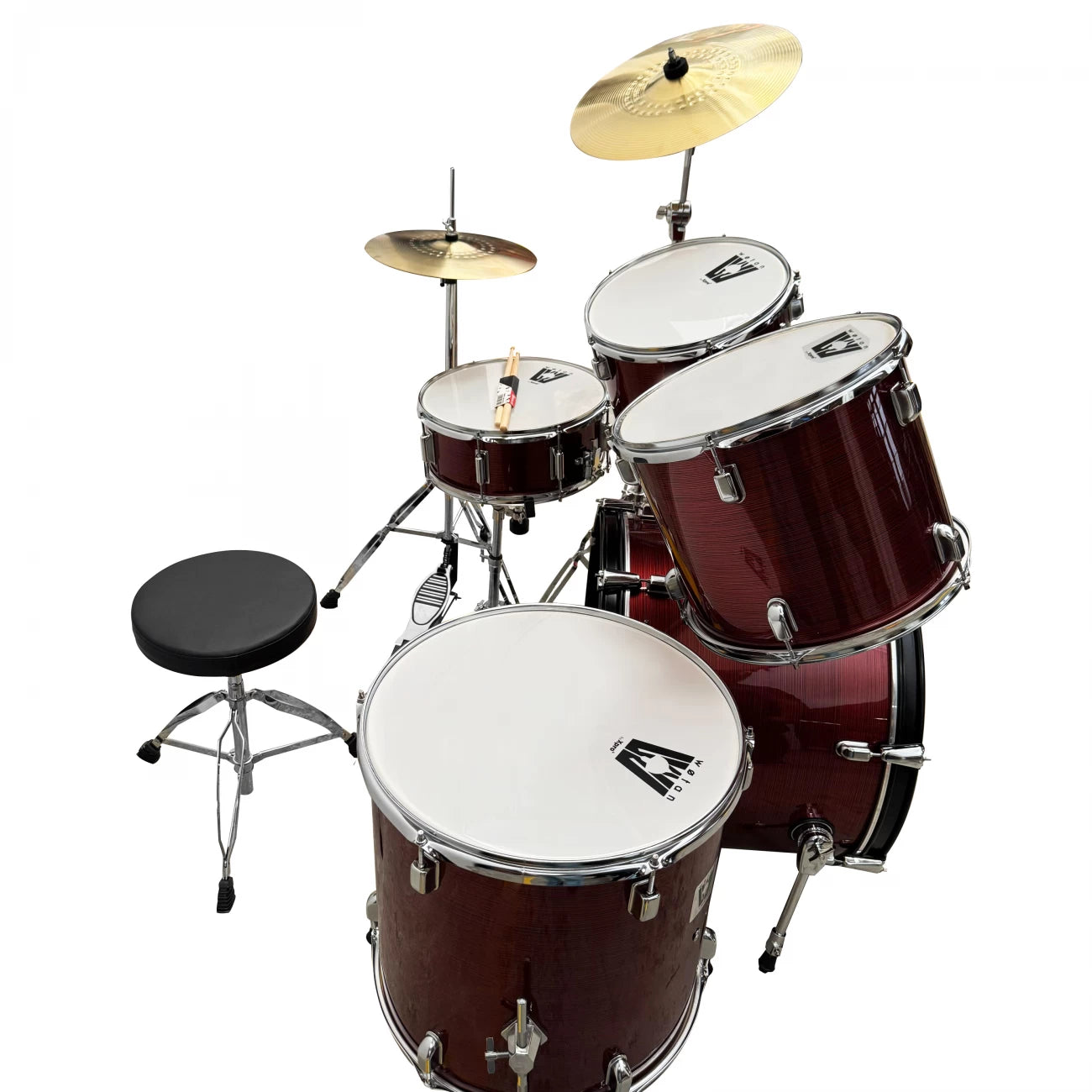 Wotan W-ACOUSTICS-DRUM4K-RD | Batería acústica de 5 cuerpos color rojo holográfico