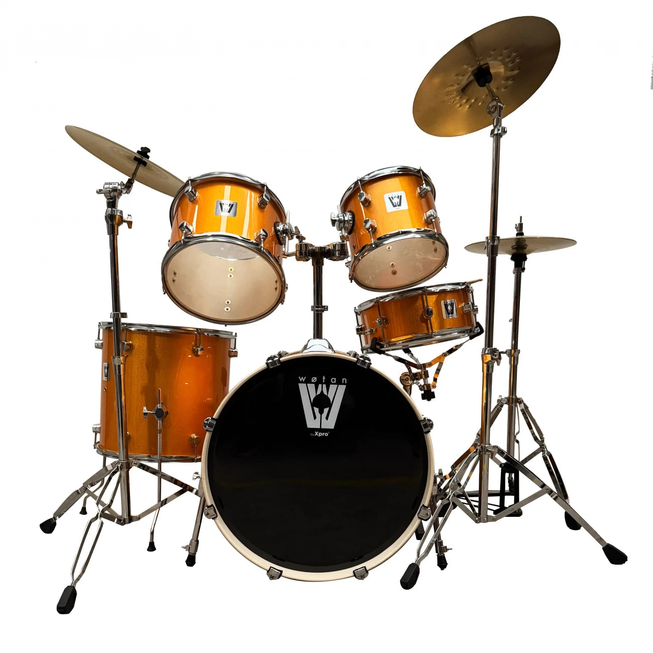 Wotan W-ACOUSTICS-DRUM6K-YL | Batería acústica de 5 cuerpos color dorado holográfico
