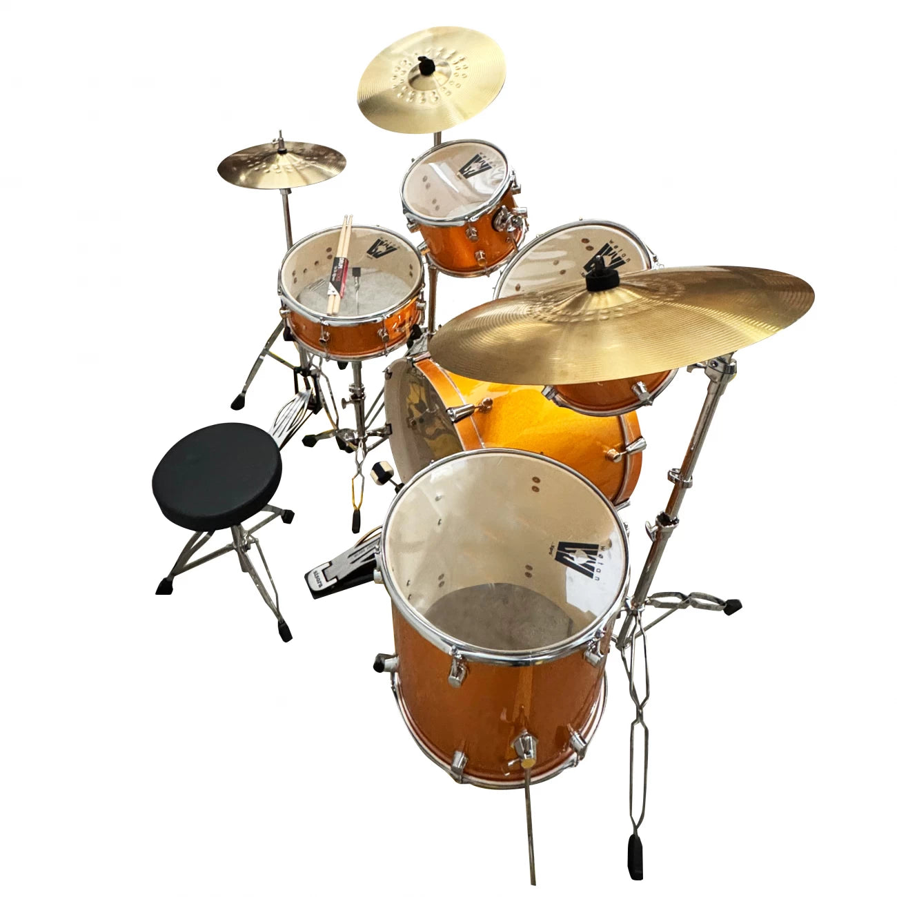 Wotan W-ACOUSTICS-DRUM6K-YL | Batería acústica de 5 cuerpos color dorado holográfico