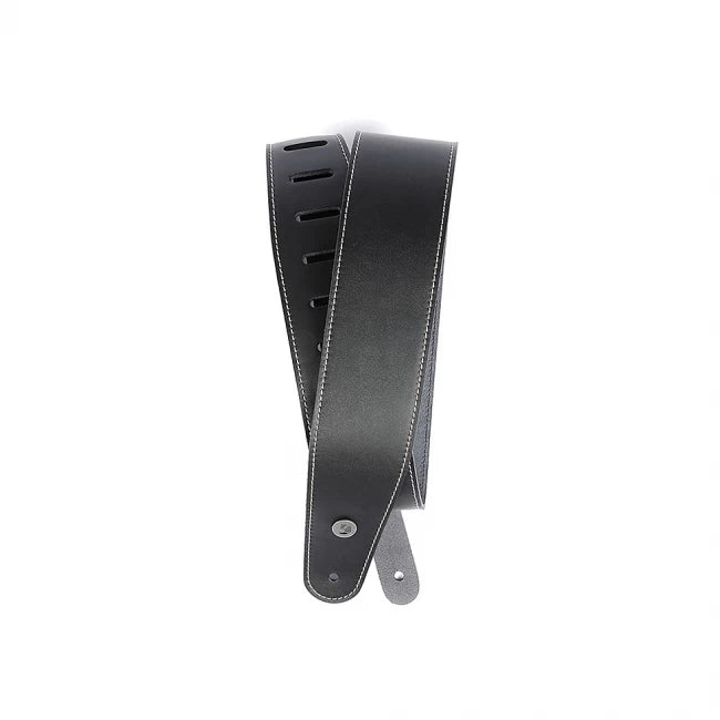 Daddario 25LS00-DX | Correa de guitarra clásica de cuero con puntada en contraste, color negro