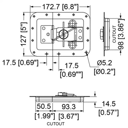 Penn Elcom 5450 | Cierre mariposa mediano con tornillo hexagonal