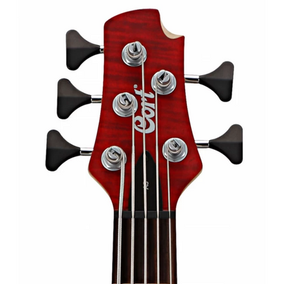 CORT A5PLUS-FMMH-OPBC | Bajo eléctrico de cinco cuerdas Artistan Series Open Pore Black Cherry