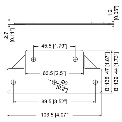 PENN ELCOM B1138 | Clamp Plano de 5 Hoyos 47mm