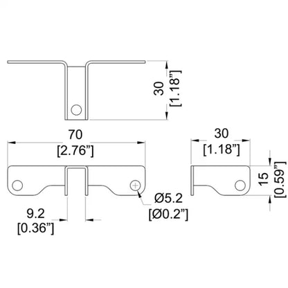 Penn Elcom B1631 | Soporte Separador de 3 Puntas para Paneles de 9.2mm