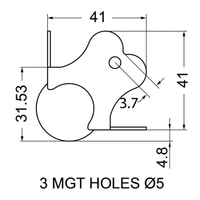 PENN ELCOM C1345-1 | Esquinero de bola mediano
