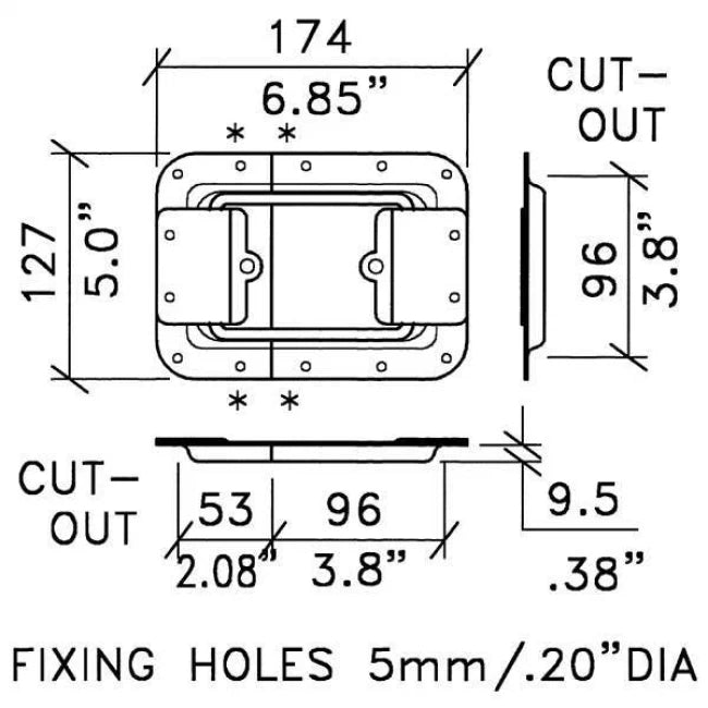 Penn Elcom D0553Z | Tope Embutido Grande