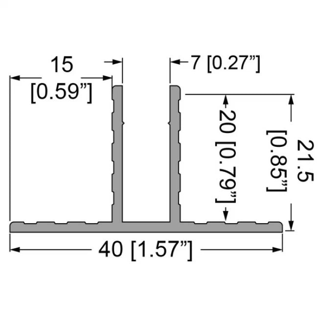 Penn Elcom E2220-3000 | Perfil de Aluminio Divisor Grosor 7mm