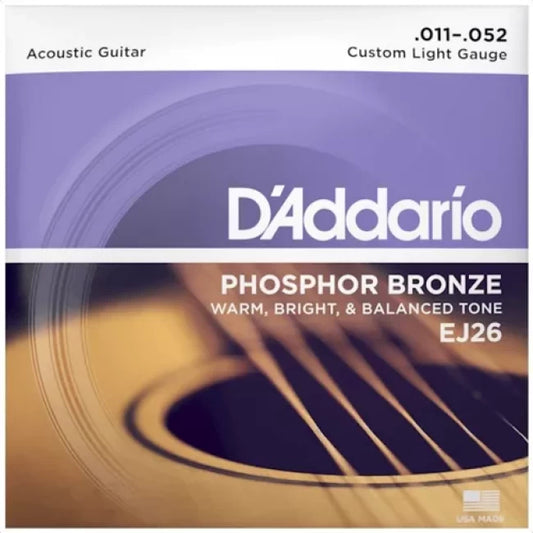 DADDARIO EJ26 | Cuerdas para guitarra acústica 11-52 Custom Light