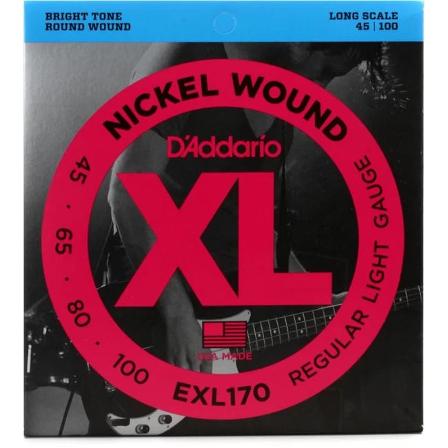 DADDARIO EXL170 | Cuerdas para Bajo Eléctrico de 4 Cuerdas Calibres 45-100