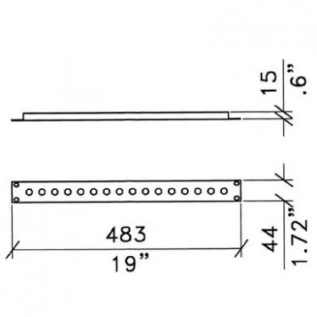 Penn Elcom R1278-1UK | Panel para rack con 16 agujeros para ficha jack de 1U