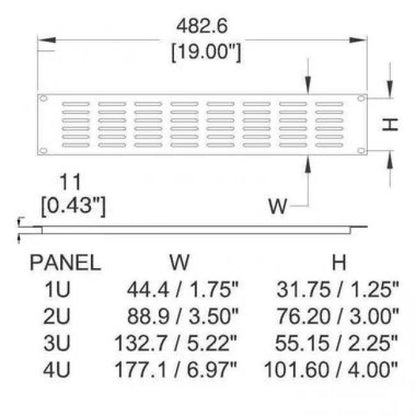 Penn Elcom R1279-4UK | Panel ventilado para rack de 4 unidades