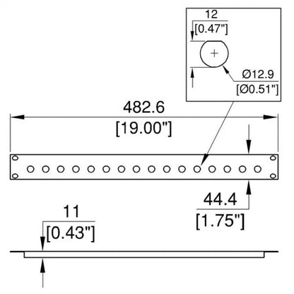 Penn Elcom R1280-1UK-16 | Panel para rack para 16 conectores BNC de 1U