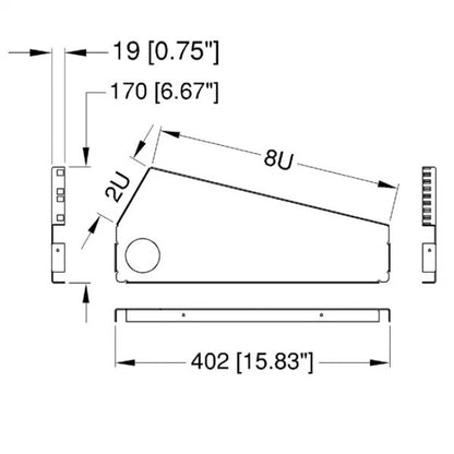 Penn Elcom R1268-2UK-PBS | Panel de rack pasacable de 2U