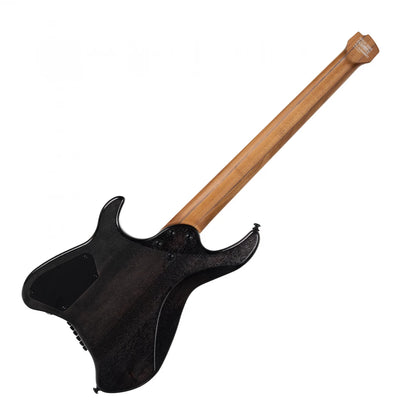 Guitarra eléctrica Cort headless multiscale Space 6 semi golss Trans Black