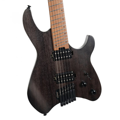 Guitarra eléctrica Cort headless multiscale Space 6 semi golss Trans Black