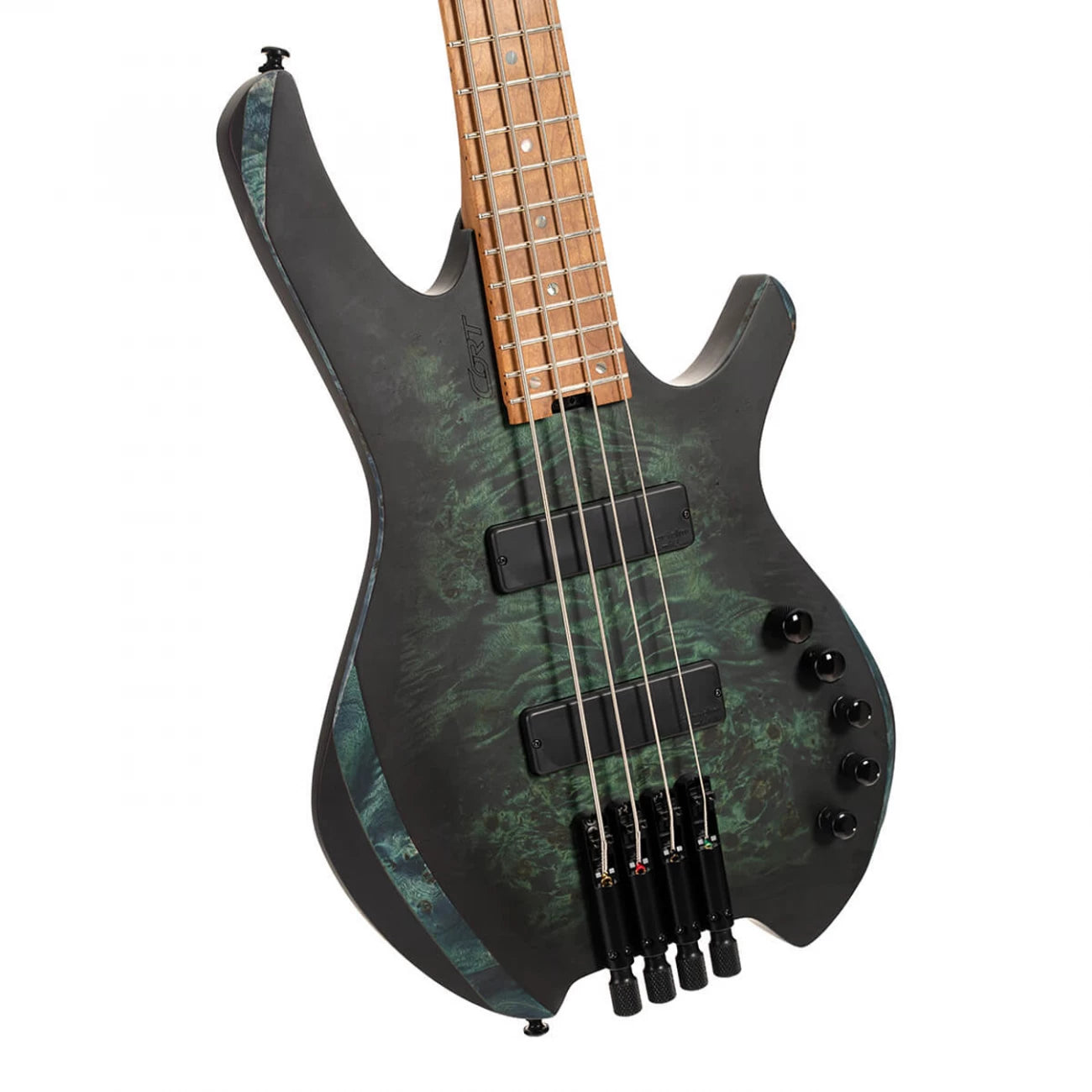 Bajo eléctrico headless de 4 cuerdas sin clavijero Star Dust Green