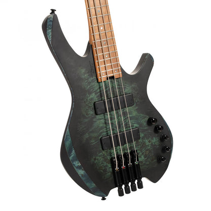 Bajo eléctrico headless de 4 cuerdas sin clavijero Star Dust Green