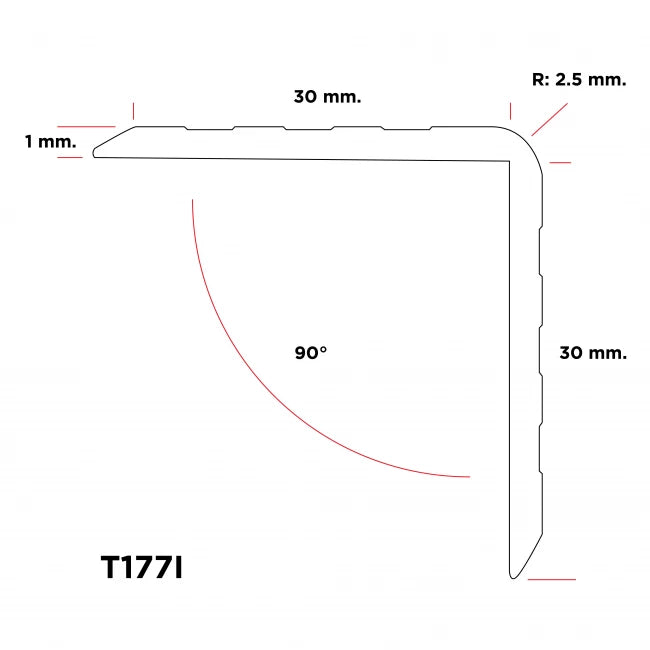 RACK RESEARCH T177I | Perfil en "L" de 30 mm.