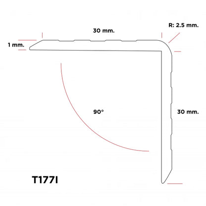 RACK RESEARCH T177I | Perfil en "L" de 30 mm.