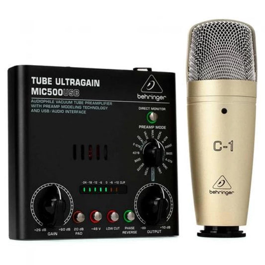 BEHRINGER VOICE-STUDIO | Pack de Grabación de Estudio con Micrófono y Preamplificador