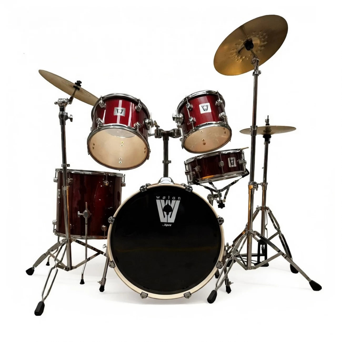 Batería Acústica Wotan VORD-6K-RD 5 Cuerpos Color Rojo Holográfico