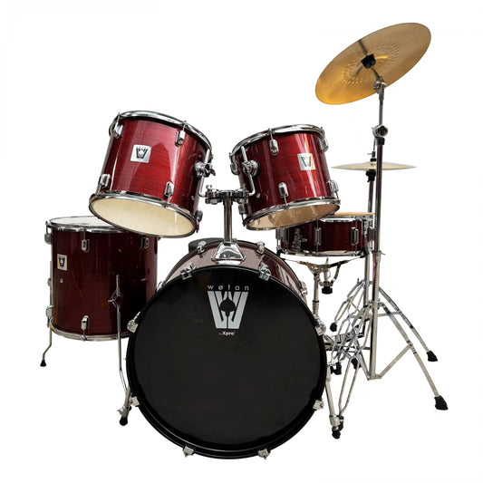 Wotan W-ACOUSTICS-DRUM4K-RD | Batería acústica de 5 cuerpos color rojo holográfico