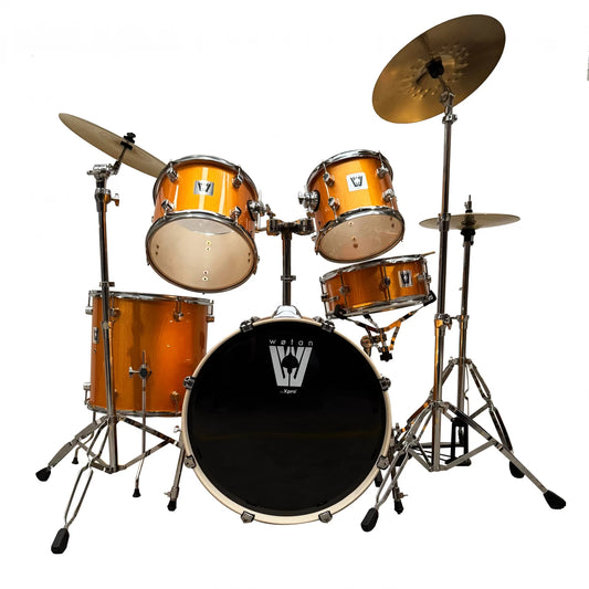 Wotan W-ACOUSTICS-DRUM6K-YL | Batería acústica de 5 cuerpos color dorado holográfico