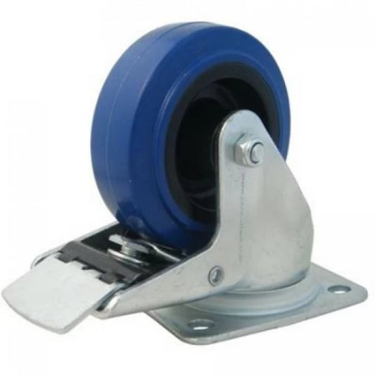 Penn Elcom W0985-80 | Rueda Giratoria Azul con Freno de 80mm